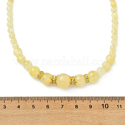 Natürliche goldene Seidenjade-Rundperlenketten mit abgestufter Perlenanzahl&nbsp;NJEW-JN06330