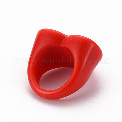 Непрозрачные акриловые кольца в форме сердца RJEW-T010-14