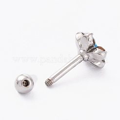 Orecchini cartilagine a bilanciere con micro pavé di zirconi cubici chiari in ottone&nbsp;AJEW-P017-10P