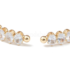 Braccialetti in ottone con micro pavé di zirconi trasparenti&nbsp;BJEW-A116-04G-A