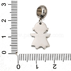 304ステンレススチール製ヨーロピアンダングルチャーム  大穴ペンダント  エナメル  女の子  ミスティローズ  26mm  穴：4mm  ペンダント：16x11x1mm&nbsp;STAS-O097-03B