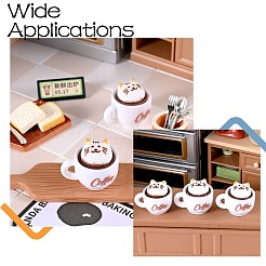 30 Stück Harz-Modellornamente in Kaffee- und Katzenform&nbsp;DIY-CJ0003-27