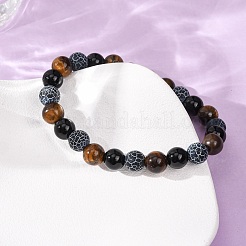 Stretch-Armbänder aus natürlichem Tigerauge&nbsp;BJEW-P398-01B