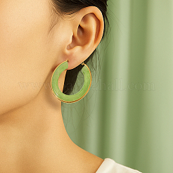 2 пара сережек-колец из нержавеющей стали двух цветов&nbsp;EJEW-GO0001-11