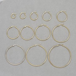 Серьги-кольца из нержавеющей стали 304 EJEW-X0015-03G