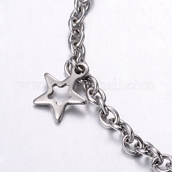 Браслеты с подвесками из нержавеющей стали 201 BJEW-G475-01P