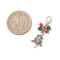 5 шт. Рождественские подвесные украшения из сплава в тибетском стиле HJEW-JM04474