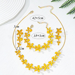 Ожерелье с подвеской в виде цветка из латуни с эмалью FS-WGA6C2B-01