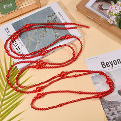 Perla rotonda in plastica ABS con filo di nylon per decorazioni natalizie&nbsp;HJEW-PH02606