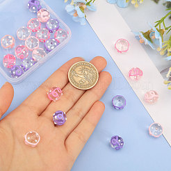 24 шт. 3-х цветные прозрачные стеклянные круглые бусины GLAA-CA0001-55