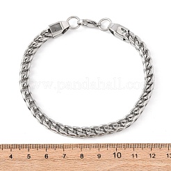 Браслеты-цепочки кубинского плетения из нержавеющей стали 304 для женщин и мужчин&nbsp;BJEW-F527-07P