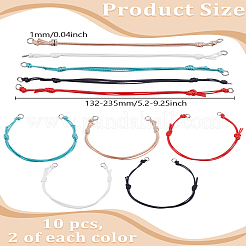 10 шт. 5 цвета регулируемый экологически чистый корейский вощеный полиэстеровый шнур для изготовления браслета&nbsp;MAK-LP0001-08