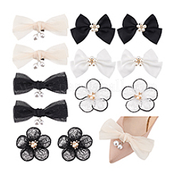 6 стиль полиэстер/ткань бант/цветок свадебная обувь украшение с пластиковой имитацией жемчужины AJEW-PH0012-07