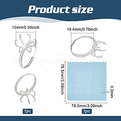 Регулируемые детали кольца из стерлингового серебра с родиевым покрытием STER-BC0002-32