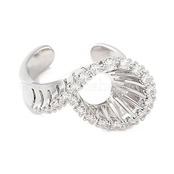 Кольца-манжеты из латуни с микропаве из кубического циркония RJEW-D025-12P