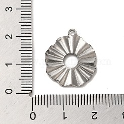 変色しない304ステンレススチールペンダント  花のチャーム  ステンレス鋼色  20.5x17x1.5mm  穴：1.5mm&nbsp;STAS-R223-29