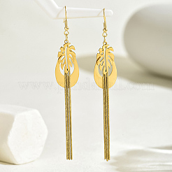 Серьги-кисточки в форме листа из нержавеющей стали 201 EW2816