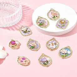 10шт 10 стиля подвески из сплава с эмалью ENAM-FS0003-28