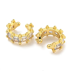 Латунные серьги-манжеты из прозрачного кубического циркония EJEW-C104-164G