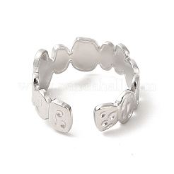 Некорневой овальный открытый манжет из нержавеющей стали 304 для женщин&nbsp;RJEW-E063-27P