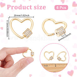 Латунь микропаве прозрачный кубический цирконий винт карабин брелоки&nbsp;KK-WH0062-242B-G