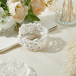 Браслеты-манжеты из искусственного жемчуга из смолы для женщин&nbsp;AJEW-WH20011-99