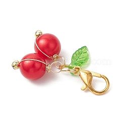 2 pz 2 colori plastica ABS imitazione perla e decorazioni pendenti acriliche&nbsp;HJEW-JM03887