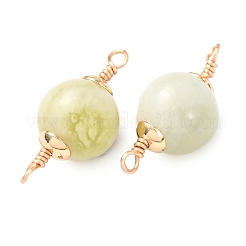 Breloques de connexion rondes en jade naturel&nbsp;KK-Z152-04G-02