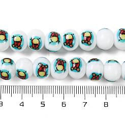 Impresión de cuentas de vidrio para hacer collares y pulseras.&nbsp;GLAA-B020-02A-06