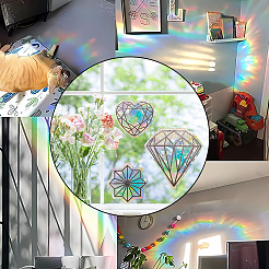 16шт красочные наклейки на электростатическое стекло с радужной призмой 