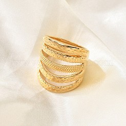 304ステンレススチール製多層指輪 男女兼用  イオンプレーティング（ip）  ゴールドカラー  27.5mm  内径：17mm&nbsp;RJEW-Z076-08G-04