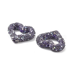 Бусины из полимерной глины в форме сердца со стразами CLAY-NH0001-09B-03