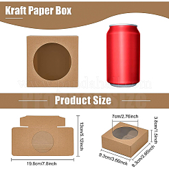Квадратная складная креативная коробка из крафт-бумаги CON-WH0081-33