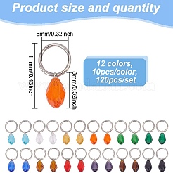 120шт 12 цвета стеклянные подвески&nbsp;PALLOY-GO00011