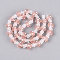 Hebras de cuentas de cristal de murano hechas a mano heladas&nbsp;LAMP-N038-08H