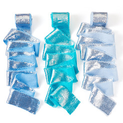 Ozean/Winter Thema 3 Rolle 3 Farben Polyester ausgefranstes Band&nbsp;DIY-TA0011-47A