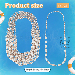Lange Halsketten aus natürlichen Muschelperlen für Damen&nbsp;AJEW-WH0460-131C