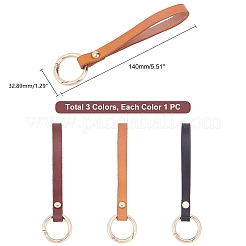 3 porte-clés en cuir 3 couleurs&nbsp;KEYC-WR0001-03