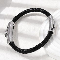 Плетеные браслеты из кожаного шнура из микрофибры BJEW-A092-01C-AS