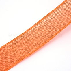 ポリエステル模造リネンラッピングリボン  有線チェック柄リボン  工芸品の装飾用  花弓クラフト  ダークオレンジ  2-3/8インチ（60mm）  5 m /ロール&nbsp;OCOR-TAC0012-05D