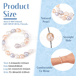 2 нить бусин из натурального культивированного пресноводного жемчуга PEAR-TA0001-28