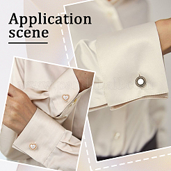 20 шт. 2-цветные латунные пуговицы для манжет KK-SC0006-44