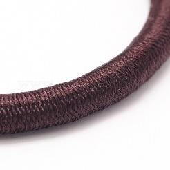 女の子のヘアアクセサリー  ナイロン糸弾性繊維ヘアゴム  ポニーテールホルダー  ココナッツブラウン  44mm&nbsp;OHAR-J022-10