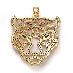 Pendentifs en laiton micro pavé clair et vert en zircone cubique&nbsp;ZIRC-E165-12G