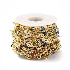 Солнце и сглаз ручной работы латунные цепочки из стеклянных бусин CHC-M024-30G