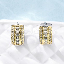 Латунные серьги-кольца из прозрачного кубического циркония EJEW-H158-18B-GP
