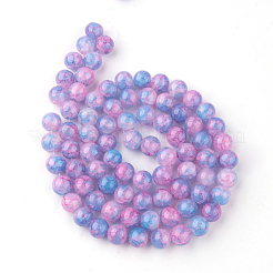 Perles de verre craquelé cuites au four&nbsp;DGLA-Q023-6mm-YS55