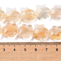 Brins de perles de lampwork faites à la main avec des fleurs intérieures&nbsp;LA-CBA3F7A-01B