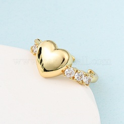 Регулируемые латунные кольца-манжеты с микропаве из кубического циркония для женщин&nbsp;RJEW-B139-02G