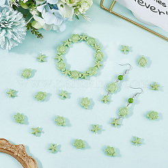 100шт 2 стиля окрашенные синтетические бирюзовые бусины G-SC0003-52